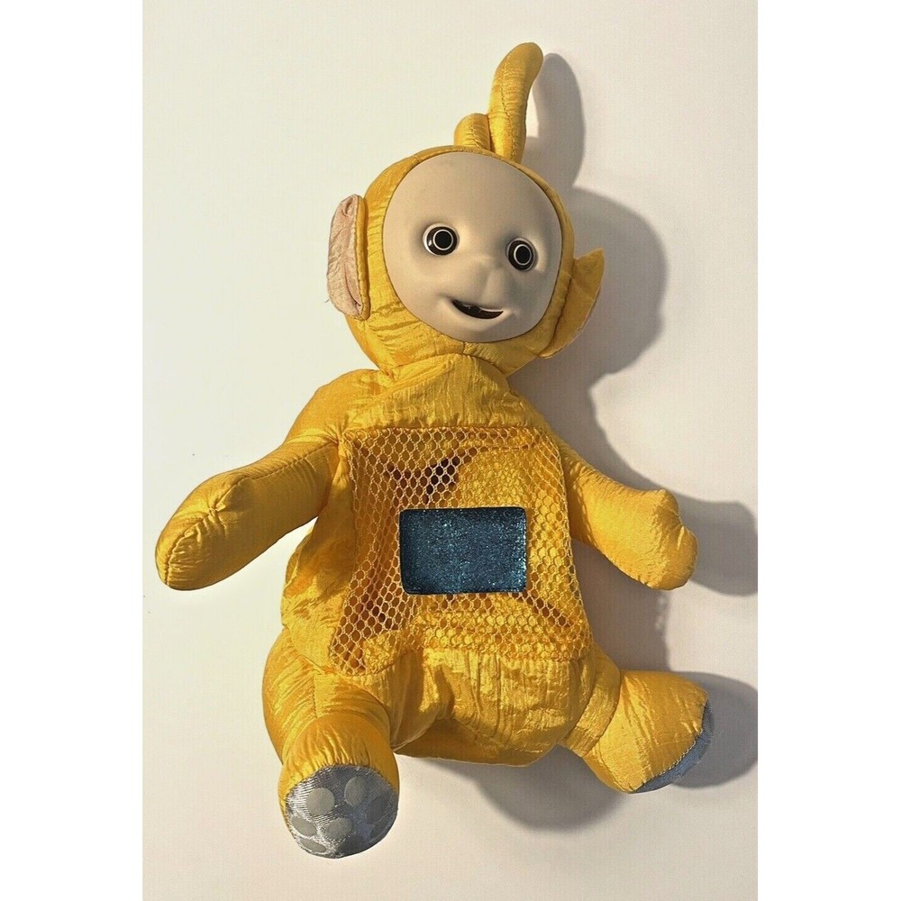 Teletubbies Vtg Mega Bloks Byebye Build n' Tote  Dipsy Yellow 15 Plush Bag P5